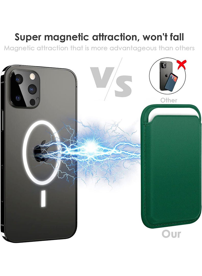 Theodor Magsafe Wallet - Mag Safe Secure Credit Card Holder – Vegan Leather. Magnetic Card Wallet Holder - Apple iPhone 14,13,12 Compatible- Green- Spider Man Hand  - Image 2