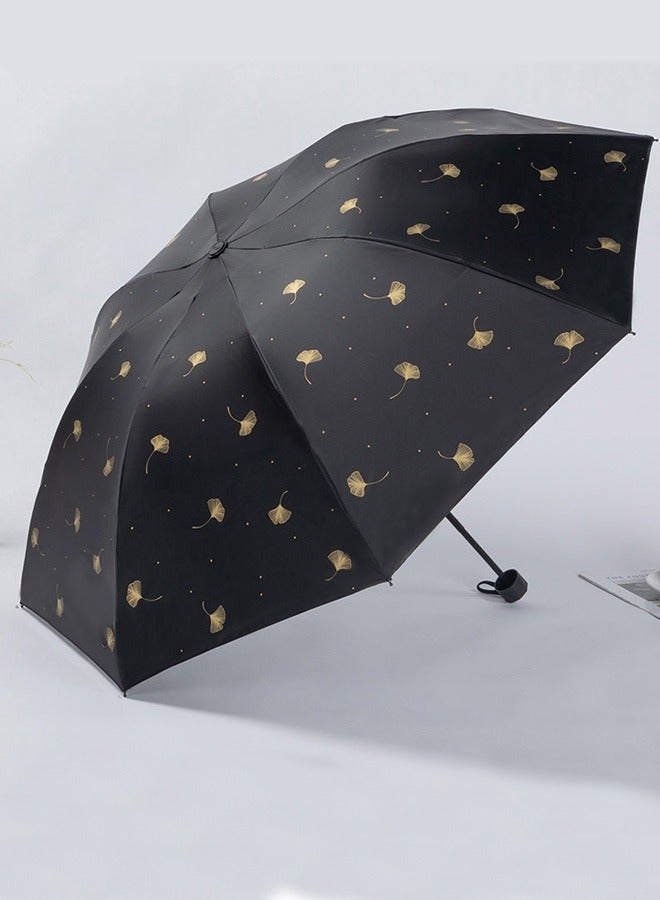 Joychic مظلة قابلة للطي مضادة للرياح ومضادة للأشعة فوق البنفسجية 8Ribs مظلة قوية محمولة للمطر والشمس سوداء - Image 2