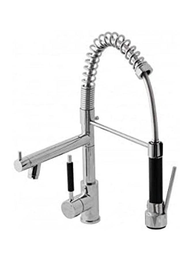 Shams - Kitchen mixer with a fixed first water outlet and a second movable outlet with a flexible mixer bridge and two zippers for water flow. - Image 1