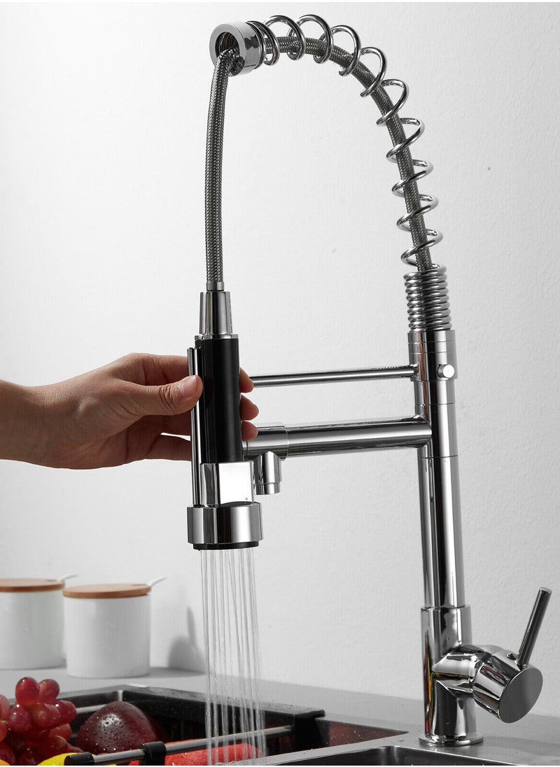 Shams - Kitchen mixer with a fixed first water outlet and a second movable outlet with a flexible mixer bridge and two zippers for water flow. - Image 1