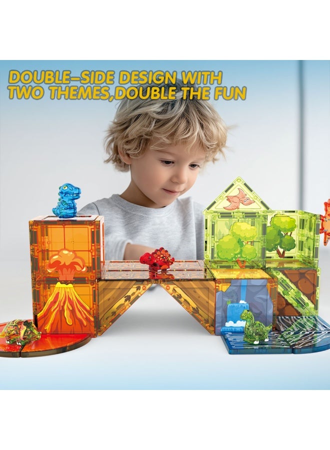 45 Piece Magnetic Building Sets ,3D Building Blocks Toys for Kids Ages 3+, Dinosaur World Construction Educational STEM Toys for Boys and Girls. - Image 5