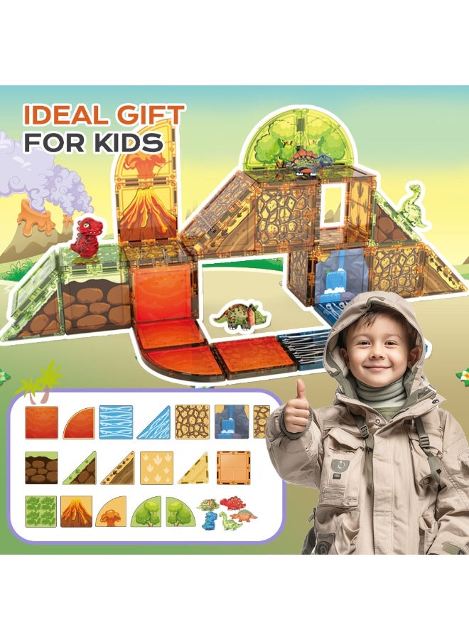 45 Piece Magnetic Building Sets ,3D Building Blocks Toys for Kids Ages 3+, Dinosaur World Construction Educational STEM Toys for Boys and Girls. - Image 3