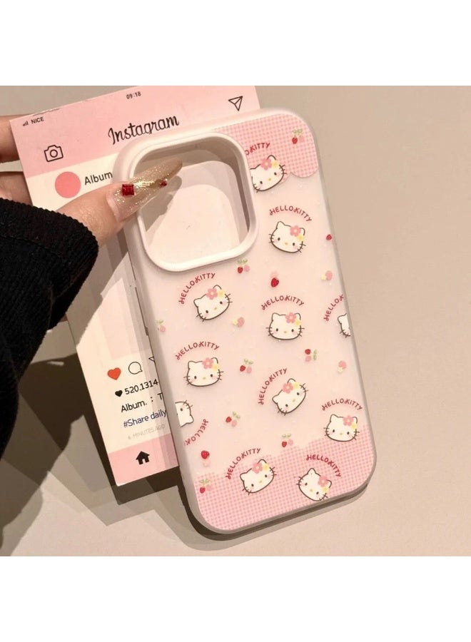 NIBEMINENT Kitty Cat Protective TPU Case Cover For iPhone 15 Plus, Pink