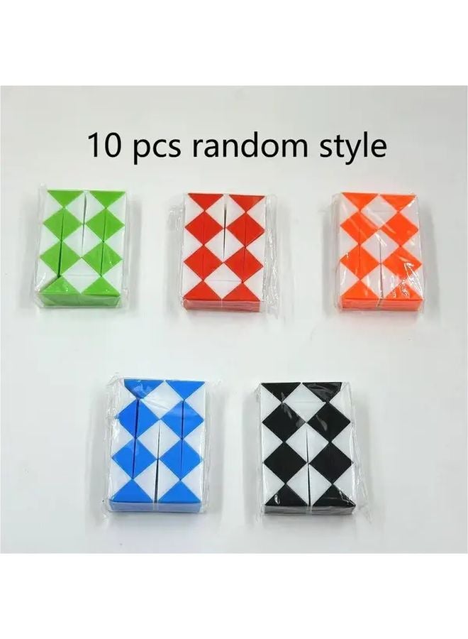 10pcs Mini Snake Cube Puzzle Set Color Changing Brain Teaser Durable Plastic Twistable Cube for Adults Kids Party Favors Classroom Prizes - Image 1