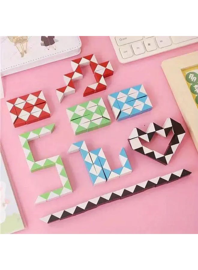 10pcs Mini Snake Cube Puzzle Set Color Changing Brain Teaser Durable Plastic Twistable Cube for Adults Kids Party Favors Classroom Prizes - Image 2