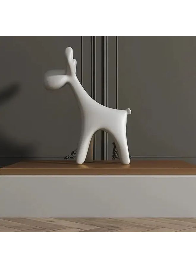 White 3D Printed Deer Statue Modern Minimalist Home Decor PLA Material - Image 1