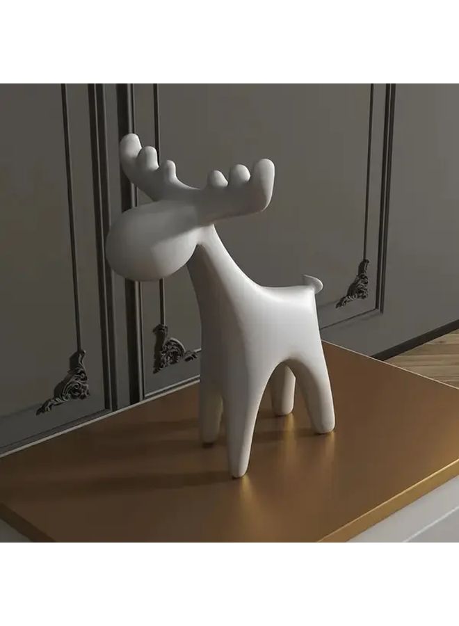 White 3D Printed Deer Statue Modern Minimalist Home Decor PLA Material - Image 4