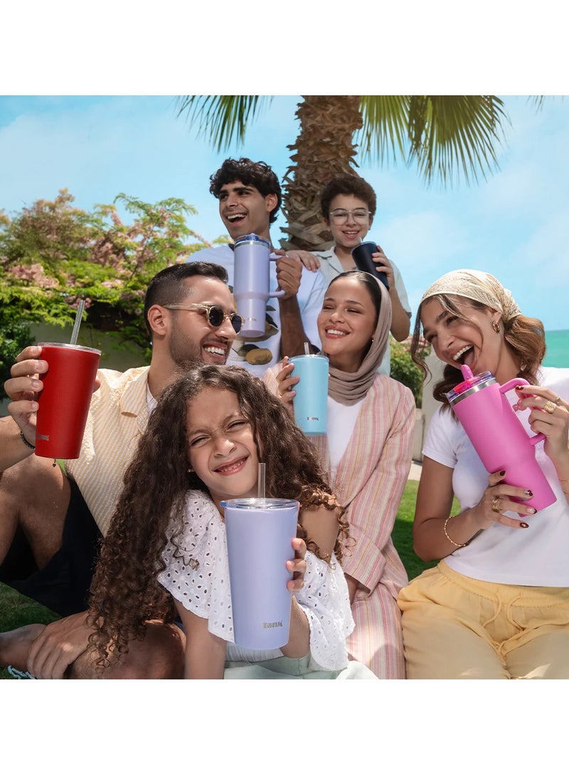 تانك آيس، ٤٨٠ مل، زجاجة ستانلس ستيل، خالية من مادة BPA، معزولة حراريًا - كريستال بلو - Image 5