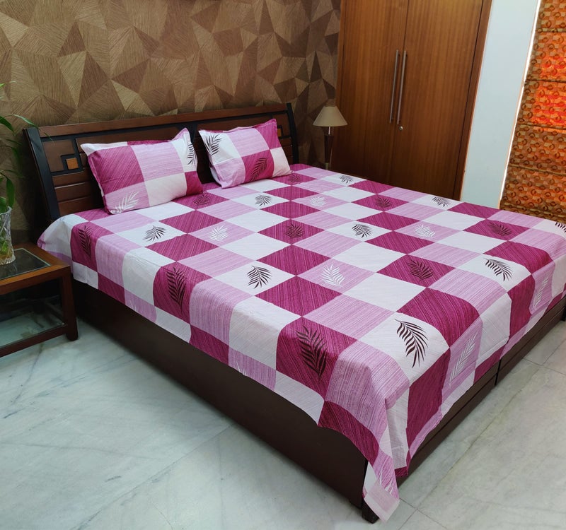 zebaya Home Pure Cotton 200TC Multicolor Printed Bedsheet for Double Bed. (Size 90X100 Inch) with 2 Pillow Cover (Multicolor C) - Image 1