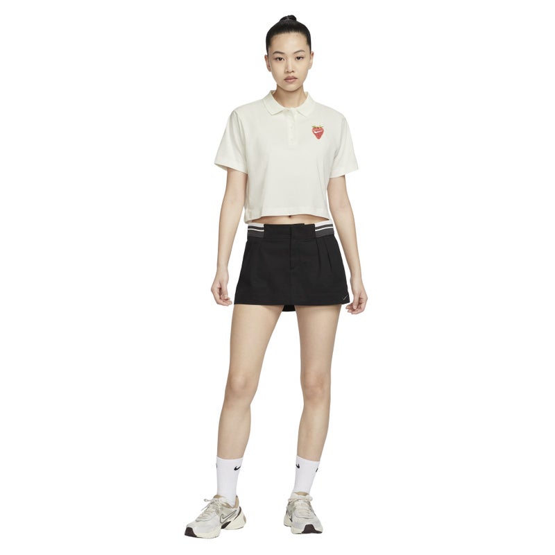 Nike (WMNS) Nike Graphic Polo Shirt 'White Red' - Image 5