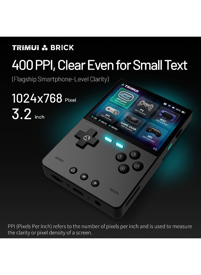 TRIMUI Brick Retro Game Console Portable Retro Gaming WiFi Multiplayer 3.2-inch 1024*768 IPS Screen 3000mAh Built-in 64G TF Card Linux Retro Handheld - Image 4
