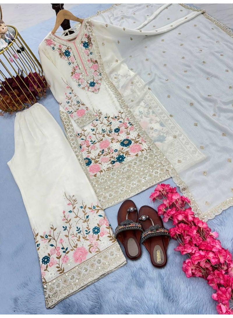 Super Asian Designer Heavy Silk salwar kamez Set with Embroidery, Diamond & Hand Work – Premium Festive Wear  - Image 5