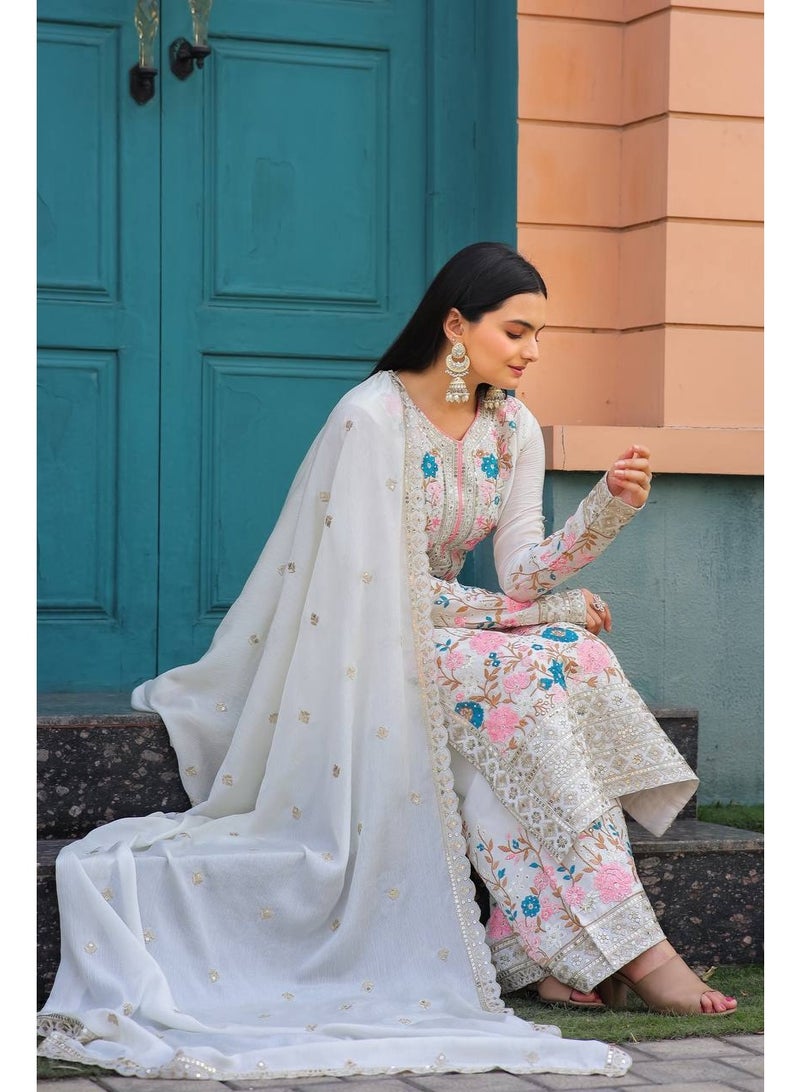 Super Asian Designer Heavy Silk salwar kamez Set with Embroidery, Diamond & Hand Work – Premium Festive Wear  - Image 2