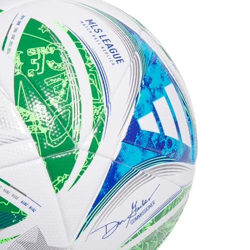 adidas Unisex-Adult MLS League Nativo Soccer Ball,White/Green/Glory Blue/Solar Blue,4 - Image 3