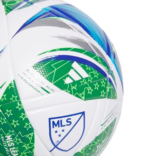 adidas Unisex-Adult MLS League Nativo Soccer Ball,White/Green/Glory Blue/Solar Blue,4 - Image 4