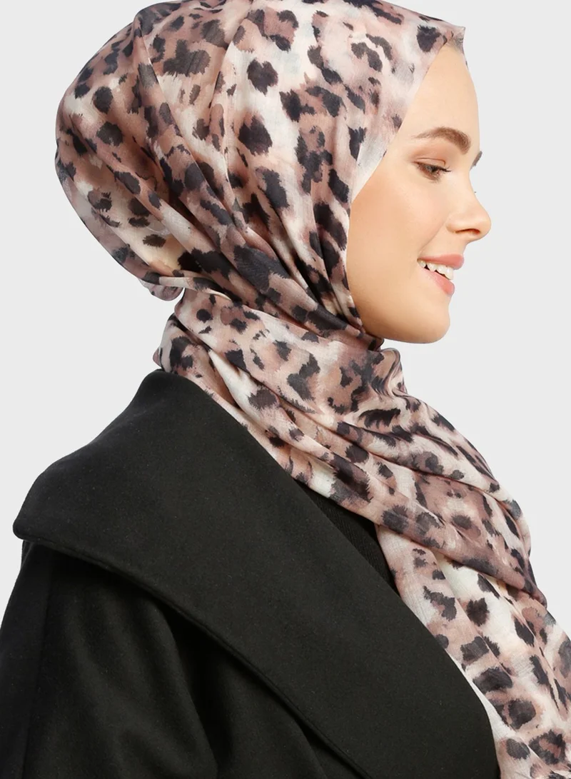 Tuva Shawl by Modanisa Leopard Print Scarf