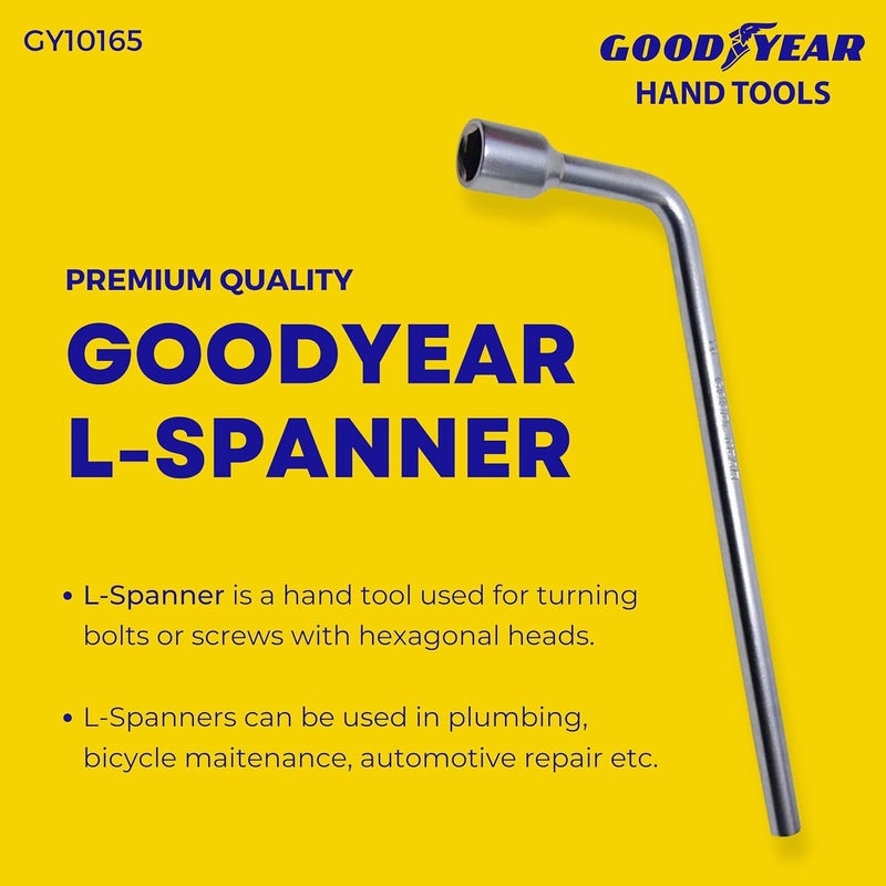 Good Year مفتاح ربط معدني 17 مم على شكل حرف L (17 مم، فضي) - Image 2