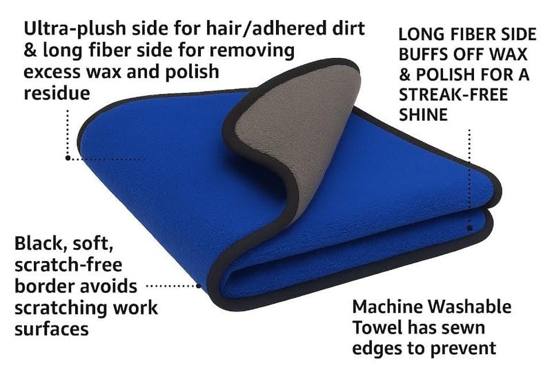 Edgeflex Double-Sided Microfiber Cleaning Cloth for Cars – Ultra Soft, Super Absorbent, Lint-Free, Scratch-Free Towel for Car Wash, Polishing & Detailing – (40x40 cm) - Image 2