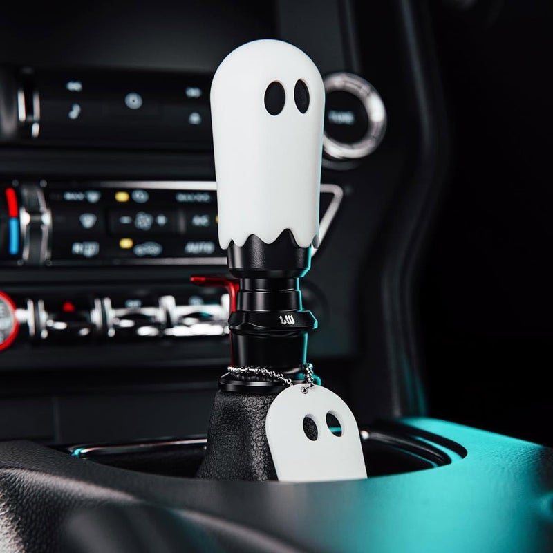 FirFiltr Universal Ghost Gear Shift Knob with 3 Threaded Adapters M8 M10 M12Fits for Most VehiclesSpooky Car Accessories Funny Gear Shifter Handle On Halloween - Image 2