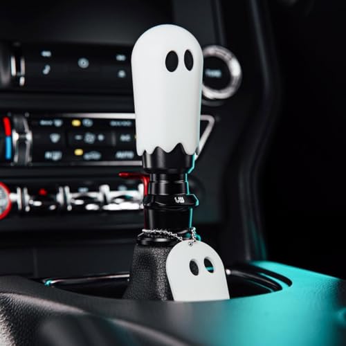 FirFiltr Universal Ghost Gear Shift Knob with 3 Threaded Adapters M8 M10 M12Fits for Most VehiclesSpooky Car Accessories Funny Gear Shifter Handle On Halloween - Image 1