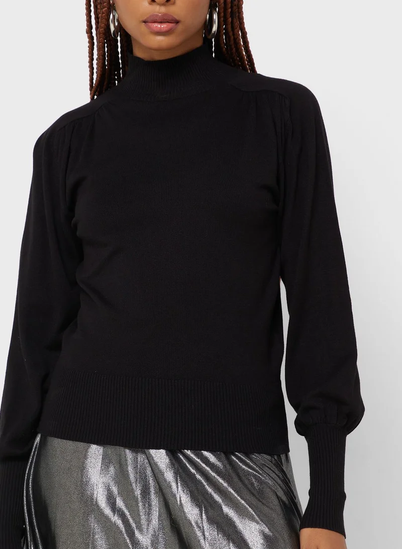 ONLY Balloon Sleeve High Neck Sweater