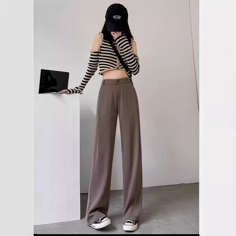 Suit Pants, High-End And Drapey, Women'S Salt Style New Slim Casual Straight High-Waisted Narrow Wide-Leg Pants - Image 5