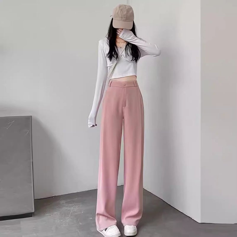 Suit Pants, High-End And Drapey, Women'S Salt Style New Slim Casual Straight High-Waisted Narrow Wide-Leg Pants - Image 3