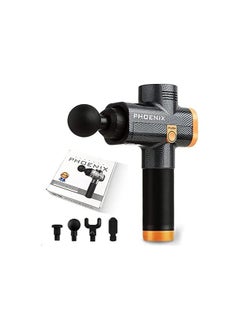 Phoneix Professional Handheld Massage Gun, Deep Tissue Pumpkin for Pain Relief with 6 Speed and 4 Heads  - Image 1