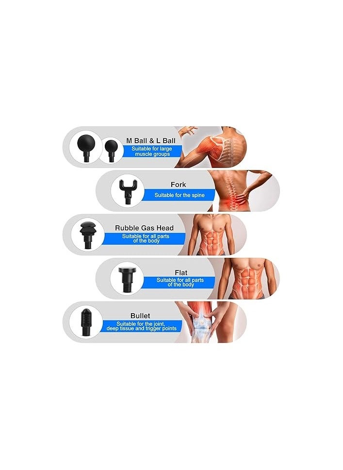 Phoneix Professional Handheld Massage Gun, Deep Tissue Pumpkin for Pain Relief with 6 Speed and 4 Heads  - Image 4