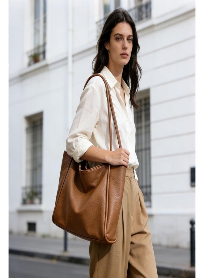 WITERY Large Tote Bag for Women Soft Vegan Leather Shoulder Bag with Interior Pockets & Top Handles Ladies Tote Purses Satchel Handbags for Work Everyday Use - Image 2