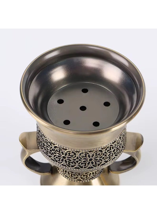 Firasa Ramadan Eid premium gift Frankincense Resin Incense Burner, Incense Censer, Bakhoor Burner, Charcoal Incense Burner, Incense Burner with Handle Tongs for Yoga, Spa Aromatherapy 1 Piece Ramdom Color(Gold/Grey/Silver/Bronze) - Image 4