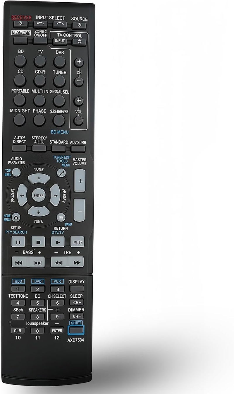 uehba AXD7534 Replacement Remote Control Compatible for Pioneer VSX-519V-k Vsx-519v-s Audio Vidio Receiver - Image 1
