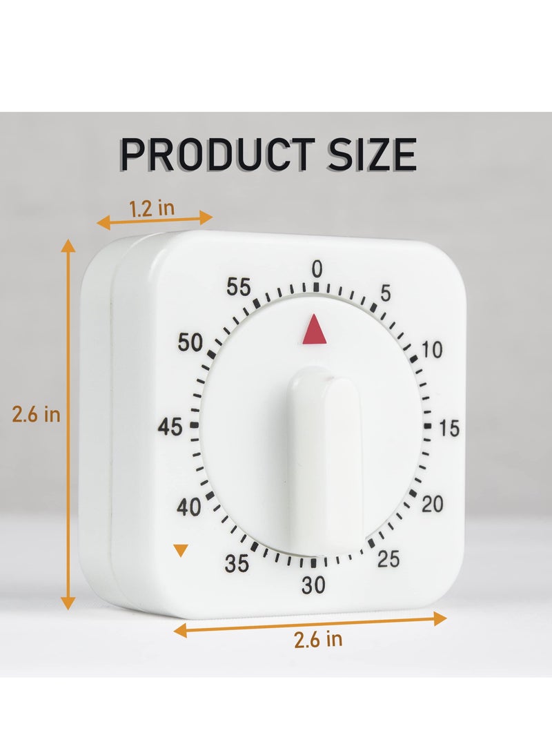 2-Pack Mechanical Kitchen Timer with Loud Alarm - 60 Minute Countdown, No Batteries Needed, Magnetic Backing for Easy Fridge Attachment - Image 4