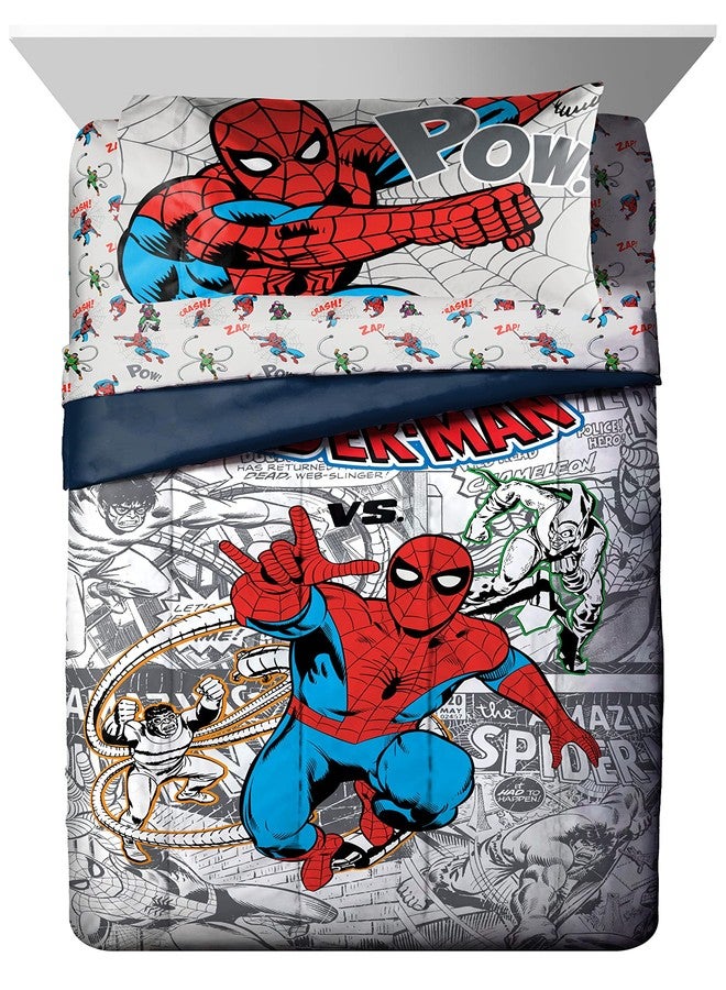 Marvel Press Marvel Spiderman Spidey VS 5 Piece Twin Size Bed Set - Includes Comforter & Sheet Set Bedding - Super Soft Fade Resistant Microfiber (Official Product) - Image 2