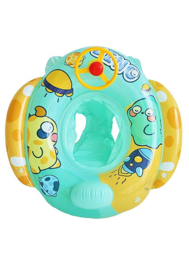 Y&D Baby Swimming Float Ring with Seat, Inflatable Children Waist Float Ring, Baby Free Swimming Ring, Safe and Durable, Pool Tool for The Age of 1-5 Years Kids,Green-B 
