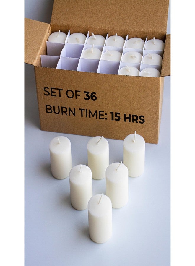 CANDWAX Unscented Ivory Votive Candles Set of 36 - Clean-Burning, Long-Lasting 15 Hour Burn - Ideal for Weddings, Home Décor, Spa, Events - Bulk Value for Versatile Use - Image 1