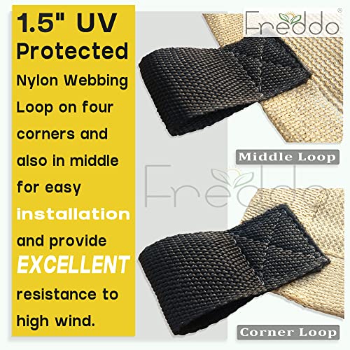 FREDDO HDPE Fabric 1.5 Inch Polyester Loop Sun Shade Sails 85-90% Protection from Sun & UV Rays Ideal for Car Parking, Outdoor Garden, Balcony, Patio, Beige Color, 9.5 ft x 8 ft, Pack of 1 Piece - Image 3