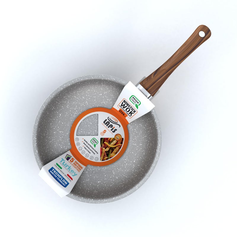 LAPIS Granite Wok Size 24 cm Grey - Image 3