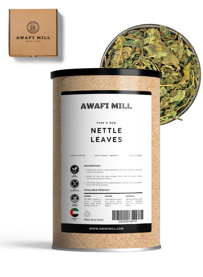 AWAFI MILL Stinging Nettle Leaf Loose Tea - Cut and Sifted - Farm Fresh 100% Natural Product - Dehydrated Caffeine-Free | Premium Quality Herbal Infusion - 100 g | 3.5 Oz - Image 1