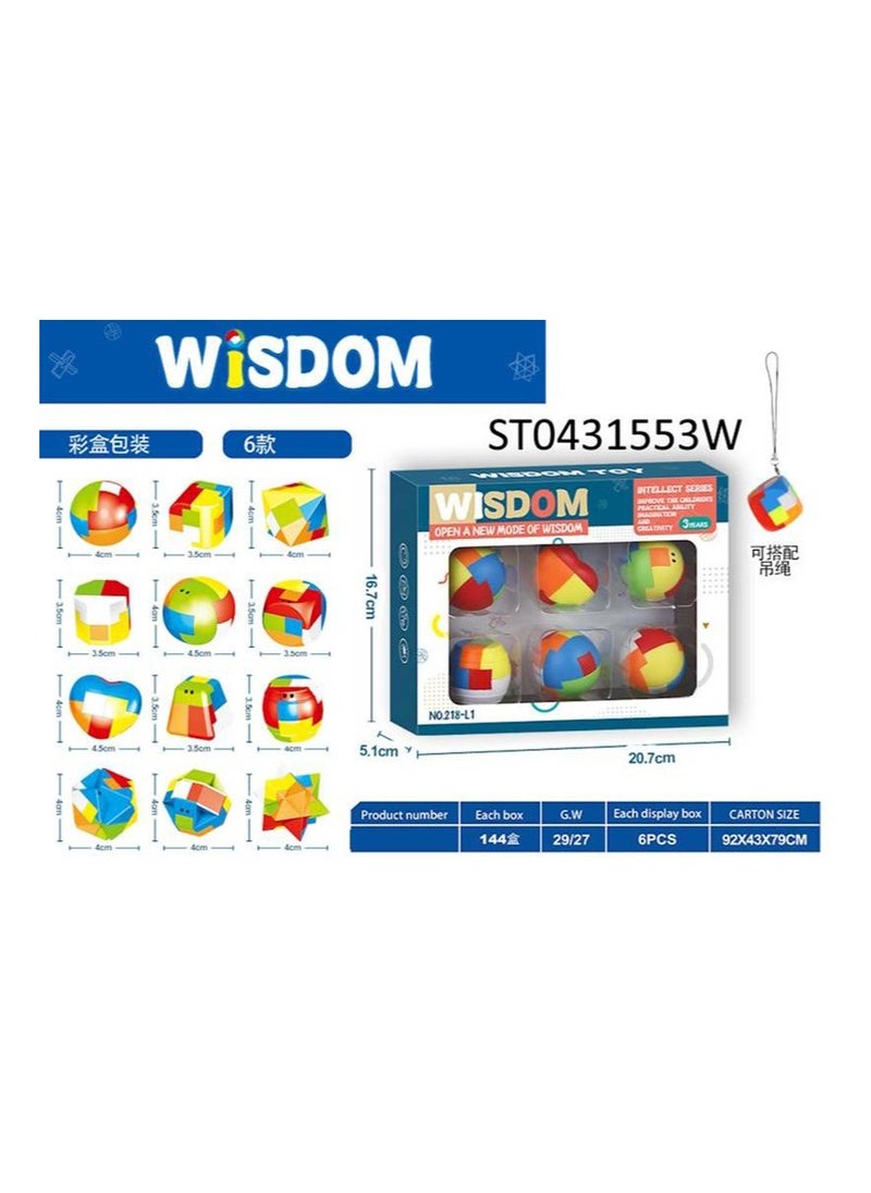 TOY GARDEN 6-in-1 Educational Puzzle Toy Set for Kids: Colorful 3D Geometric Brain Teaser Shapes to Enhance Cognitive Skills, Logical Thinking, and Creativity - Ideal for Ages 3+  - Image 2
