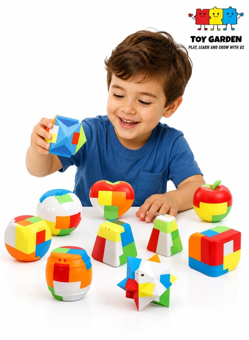6-in-1 Educational Puzzle Toy Set for Kids: Colorful 3D Geometric Brain Teaser Shapes to Enhance Cognitive Skills, Logical Thinking, and Creativity - Ideal for Ages 3+ - Image 3