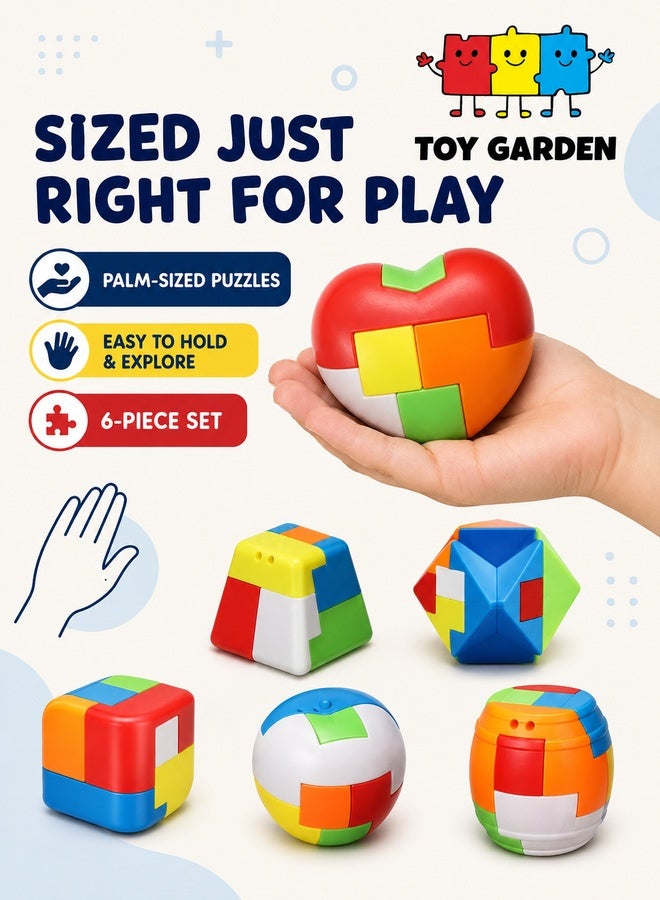 6-in-1 Educational Puzzle Toy Set for Kids: Colorful 3D Geometric Brain Teaser Shapes to Enhance Cognitive Skills, Logical Thinking, and Creativity - Ideal for Ages 3+ - Image 4