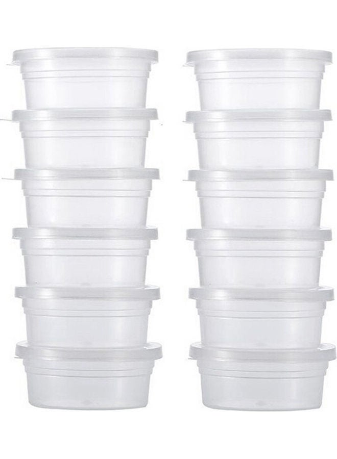 NIBEMINENT 12-Piece Round Plastic Box Set with Lids Clear  - Image 1