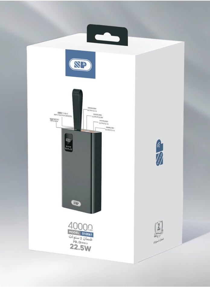 SPON 40000 Portable Charger with 22.5W PD Connector and Dual USB Ports, very useful for people who use electronic devices while... Read More  - Image 2