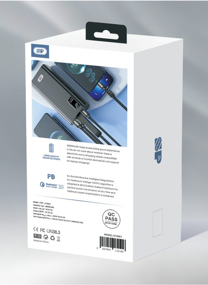 SPON 40000 Portable Charger with 22.5W PD Connector and Dual USB Ports, very useful for people who use electronic devices while... Read More  - Image 4