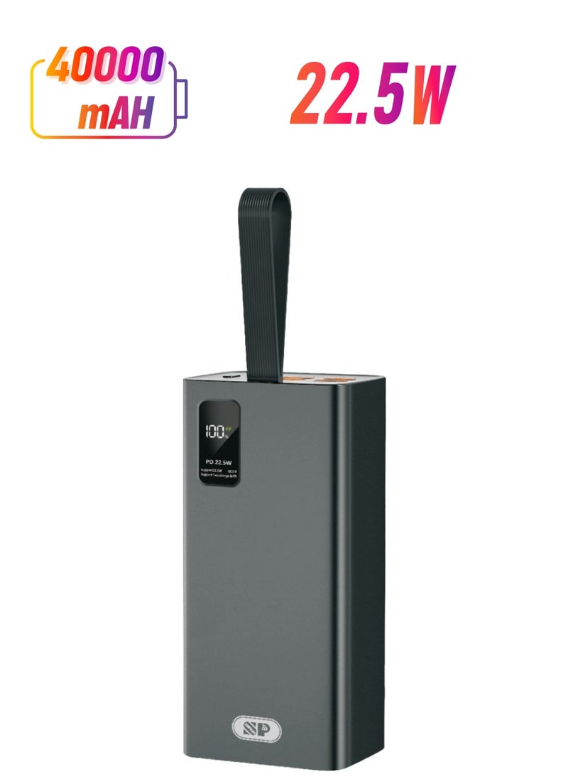 SPON 40000 Portable Charger with 22.5W PD Connector and Dual USB Ports, very useful for people who use electronic devices while... Read More  - Image 1