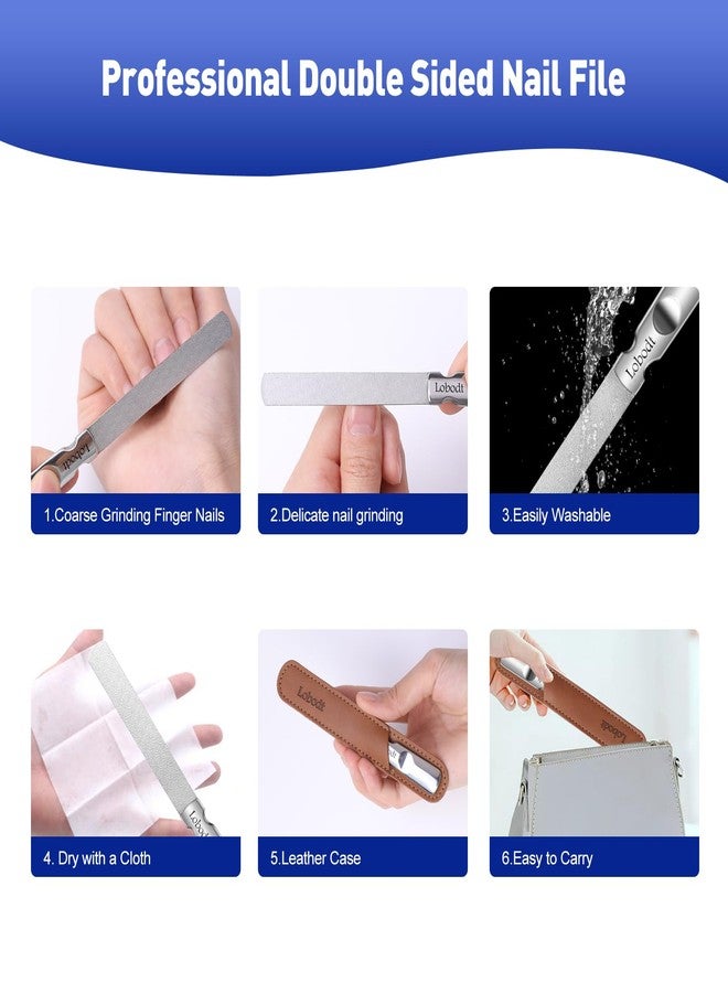 Lobodt Stainless Steel Double-Sided Nail Art File - Mini Travel Nail File Suitable for Both Men and Women - Image 5