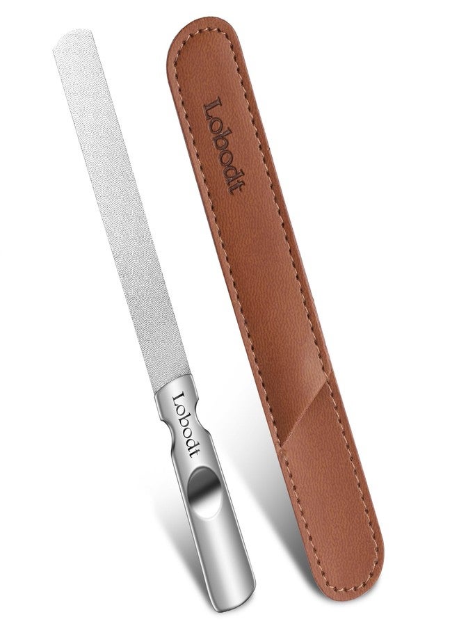 Lobodt Stainless Steel Double-Sided Nail Art File - Mini Travel Nail File Suitable for Both Men and Women - Image 1