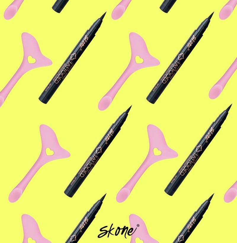 Skone Cosmetics Eyeliner Stencil - Mascara Shield Applicator Guard, Lipstick and Face Cream Application Aid - Easy to Use Multifunctional Eyeliner Aid Stencil Tool Guide for Beginners & Experts - Pink - Image 5