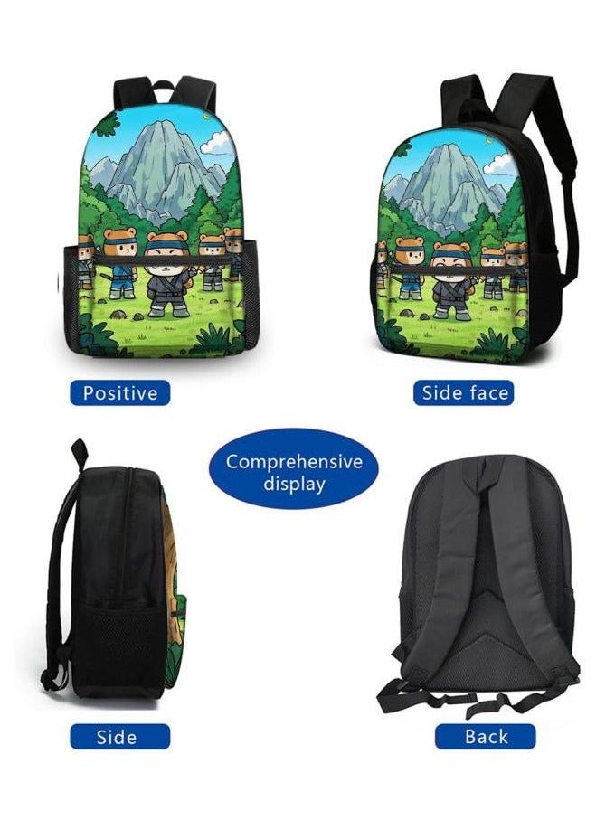 Cartoon three-piece schoolbag with zipper - 641  - Image 3